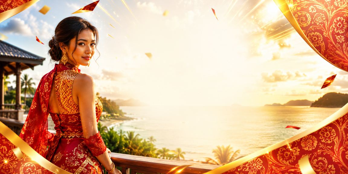 Pemandangan hiburan kasino di Langkawi dengan motif batik